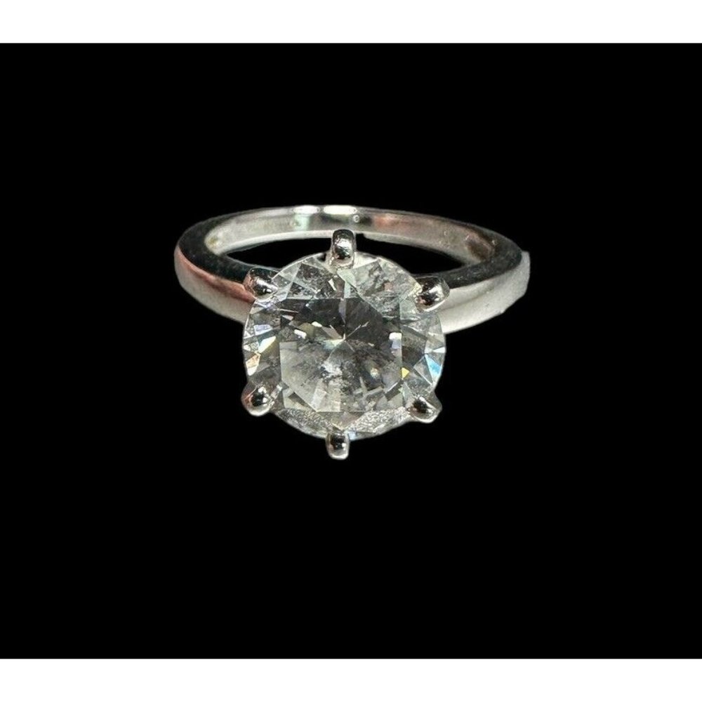 Ring 925 Round Cut CZ Engagement Band Size 7 Signed